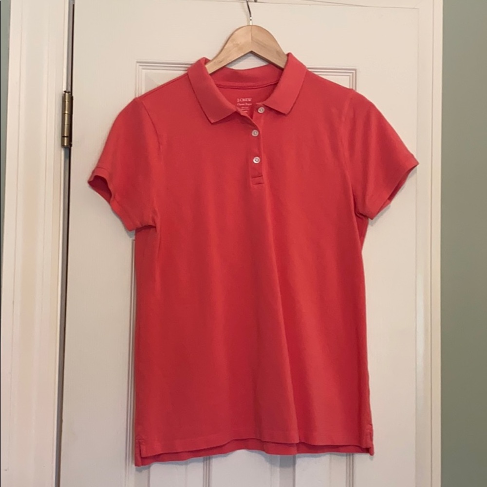 J Crew coral classic pique polo